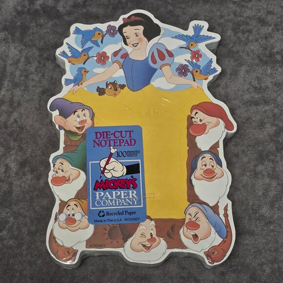 Walt Disney Die Cut Notepad 25th Anniversary Snow White & 7 Dwarfs Note Pad Set - Picture 2 of 10